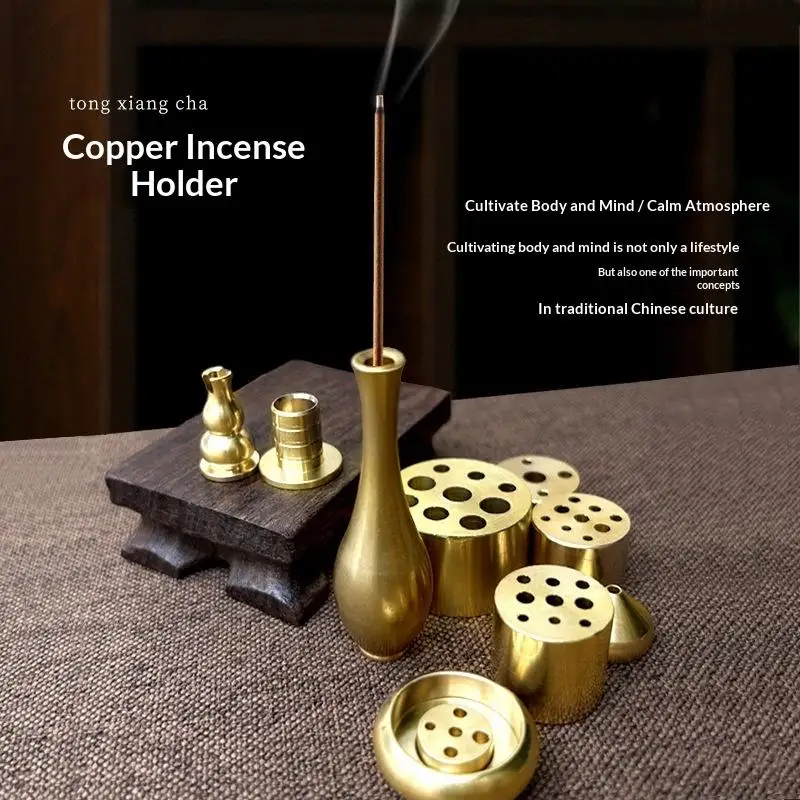 Portable Incense Burner Multi Purpose Water Drop Shape Brass Holder: 1Pcs Home Office Teahouse Zen Ornament