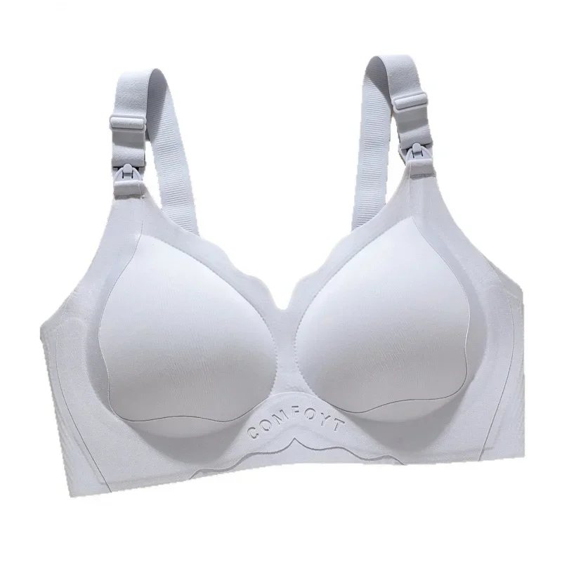 Thin plus-size bra for postpartum nursing, with side breast support and anti-sagging features