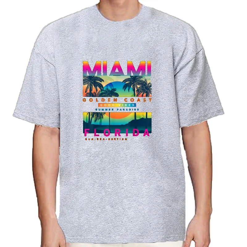 T-Shirt Coloré pour Homme, Vêtement de Miami, Floride, Sunrise, Nouvelle Collection