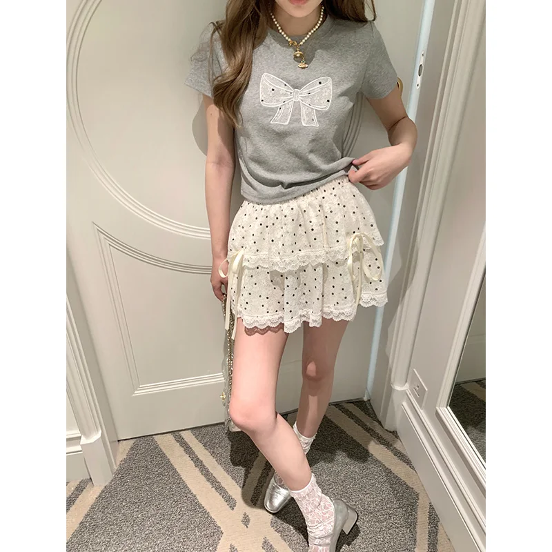 

Юбки женские для подростков киберпанк инди-цвет принцесса лента баска ранний лист ткань очаровательный милый большой рождественский