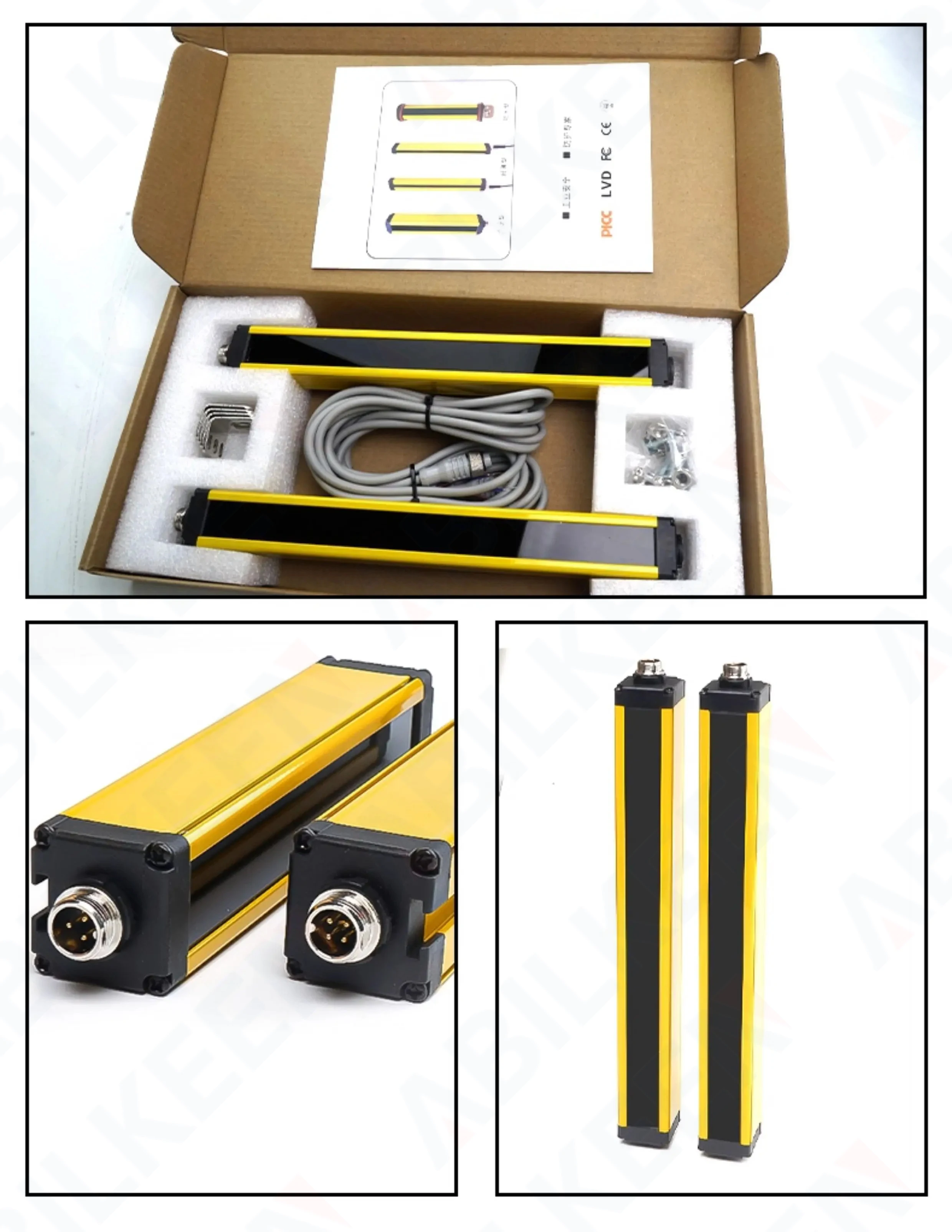 Safety Light Curtain Sensor Infrared Photoelectri Grating Barrier 40mm Resolution Area Protection Device NPN PNP 12-24V DC