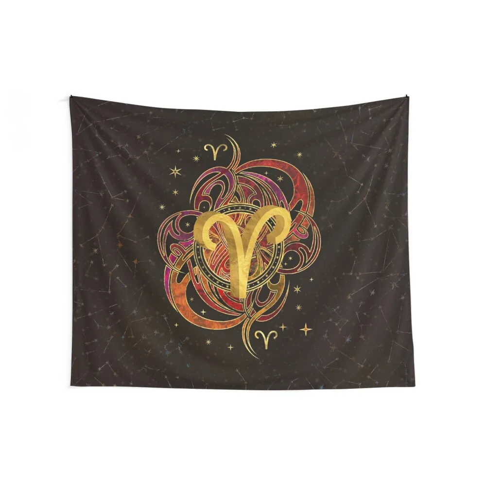 Aries Zodiac Sign Fire element Tapestry Wall Art Room Decor Cute Bathroom Decor Room Decoration Korean Style Tapestry