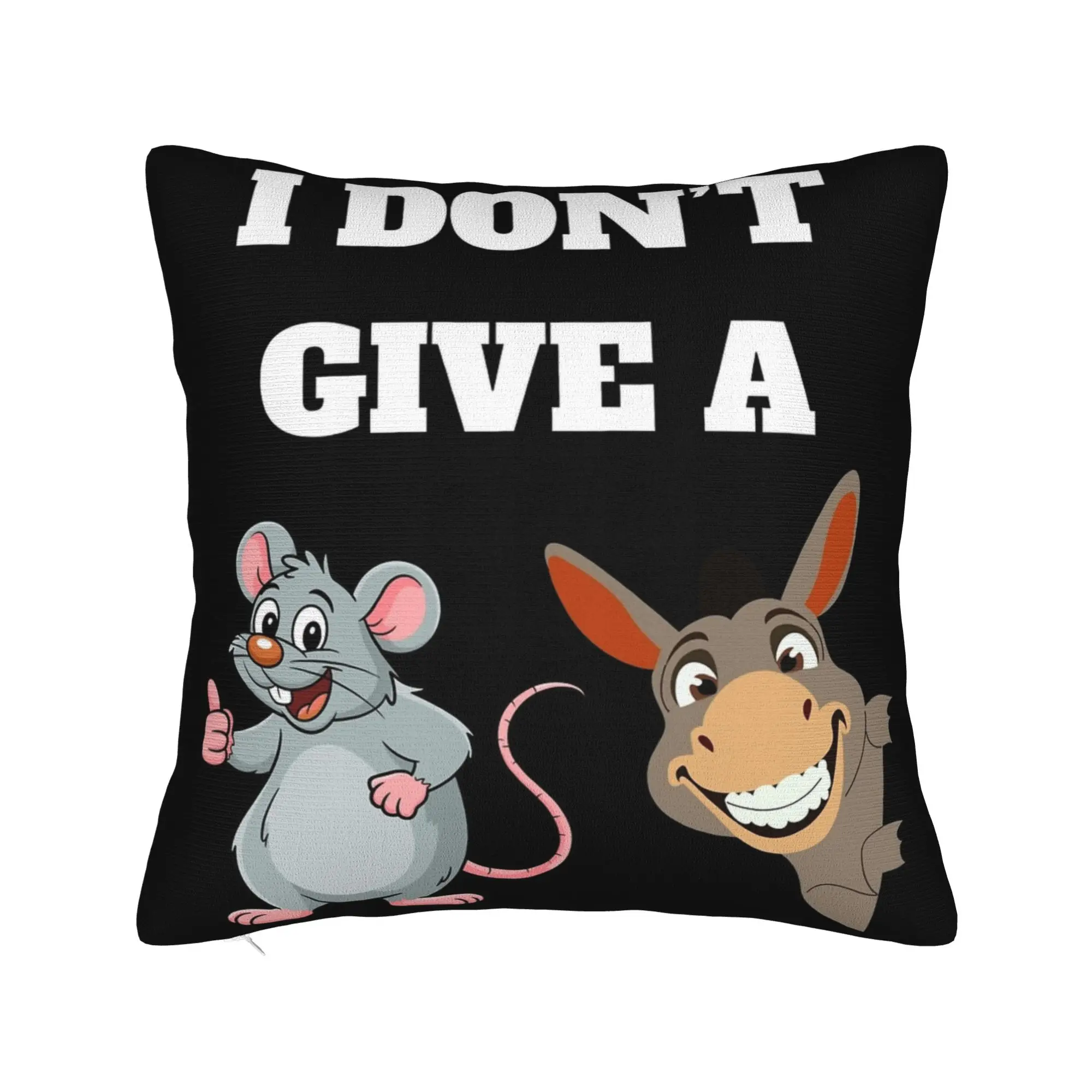 I Don't Give A Rat And Donkey Thumb Up Pillow Cover  Soft Cushion Cover Vintage Pillow Case For Sofa Home Decoration