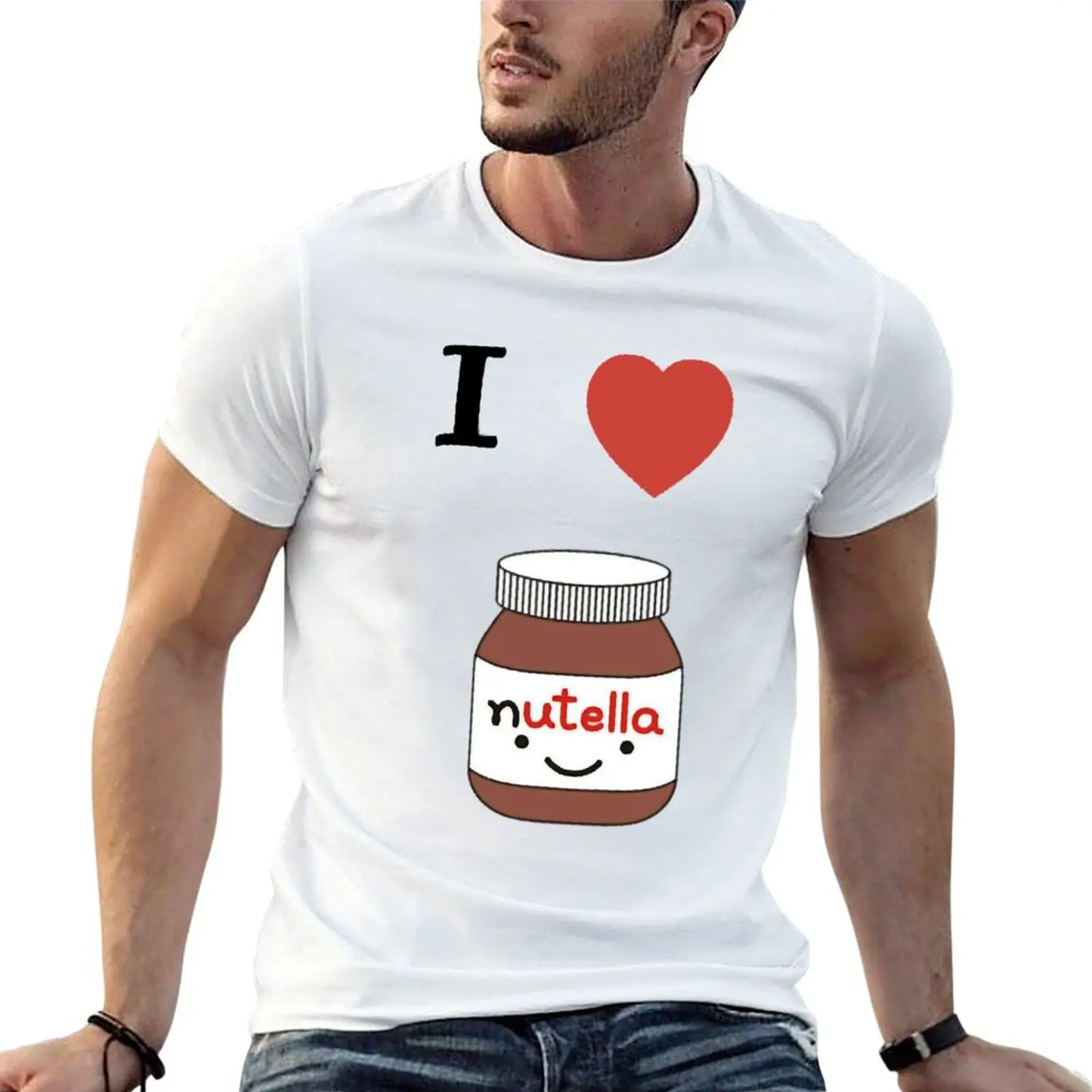 

I LOVE NUTELLA T-Shirt t shirt man casual man t shirt luxury men t shirt cotton 100% T-shirt