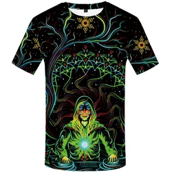 Hip-hop 3D Music Men's Printed Goth T-shirt Silver River Psychedelic Casual Color Anime High-quality Comfortable Quick Dry Top