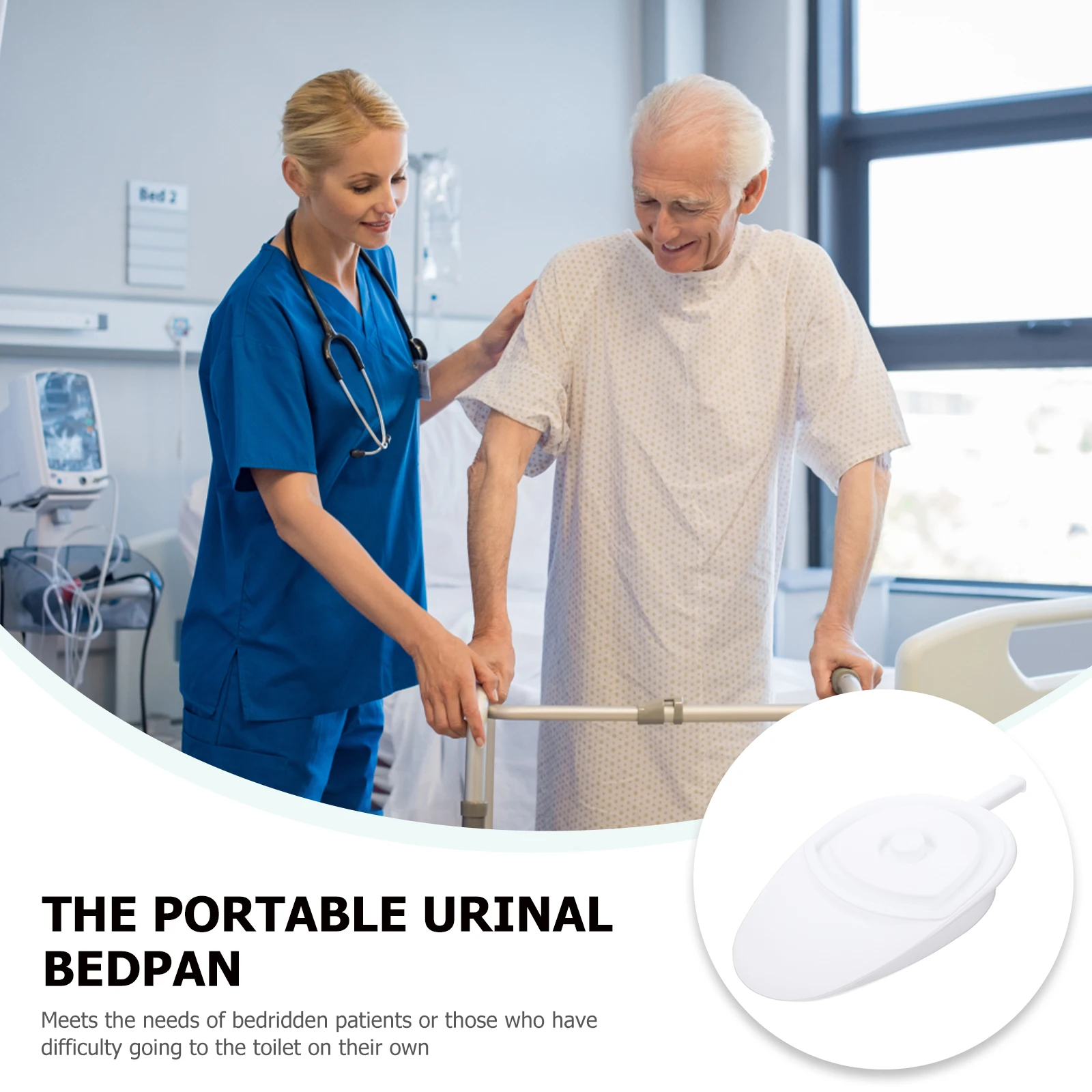

Portable Bed Pan Thickened Bedpans For Elderly Female Smooth Anti-Spill Bedpan Hospital Use Lidded Excrement Container