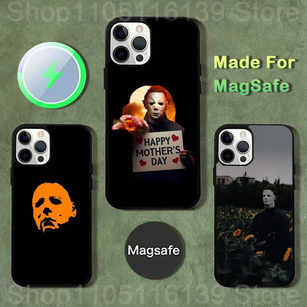

M-Michael Myers Halloween Phone Case For iPhone 17,16,15,14,13,12,11,Pro,Max,Plus,Mini,SE4,E Magnetic Magsafe Wireless Charging