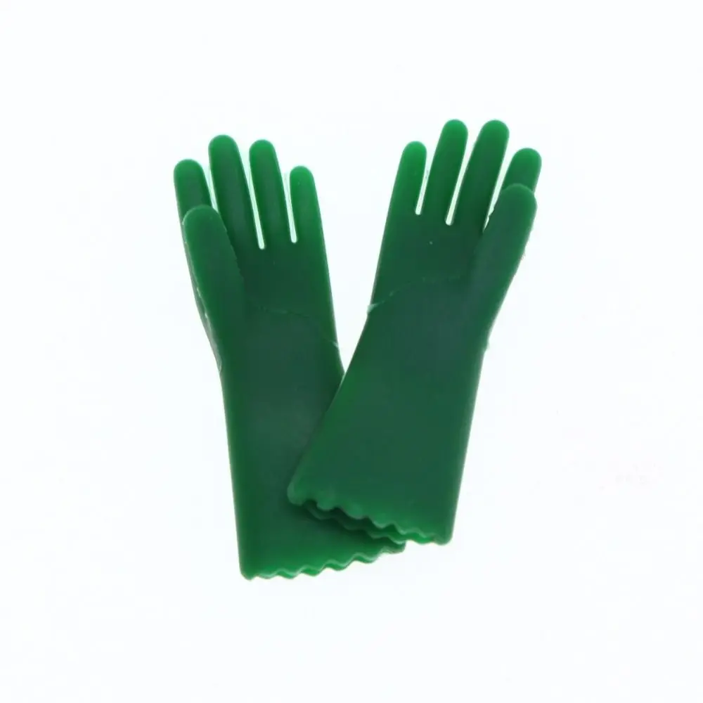 Guantes para casa de muñecas a escala 1/12, accesorios, modelo de escena, guantes de limpieza en miniatura, casa de juego, Mini guante para hornear rosa y verde