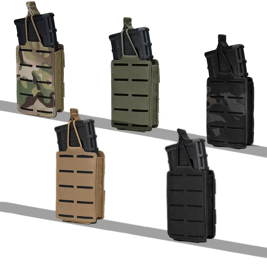 

MOLLE Tactical Single Magazine Pouch 5.56mm Camo Mag Pouch for M4 M14 M16 AR15 Hunting Open-top Mag Carrier Holder