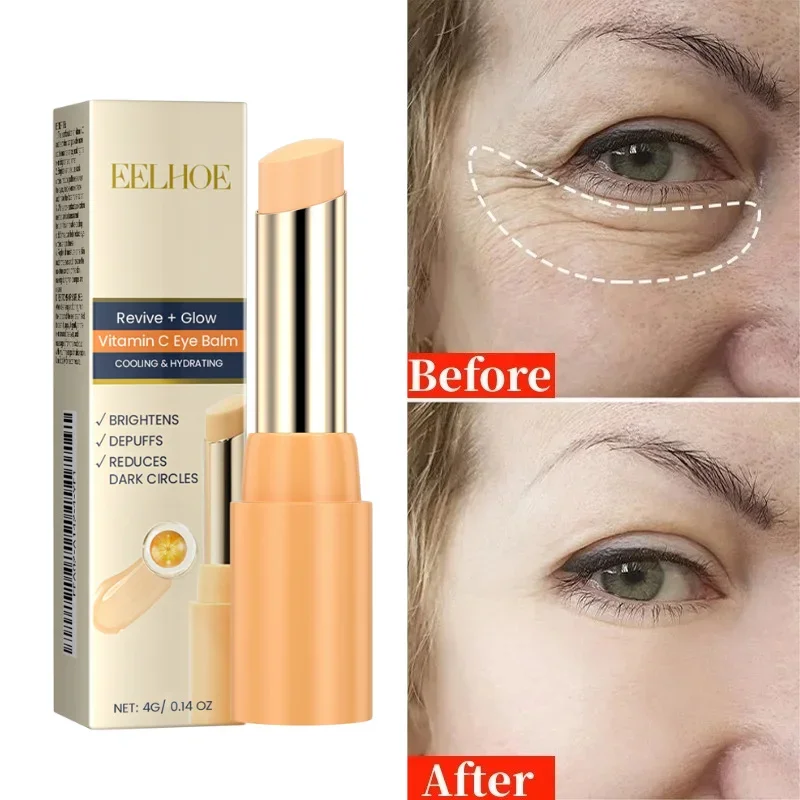 Instant Wrinkle Remove Vitamin C Eye Cream Stick Remove Fine Line Eye Bag Anti Dark Circle Puffiness Moisturizing Firm Eye Care