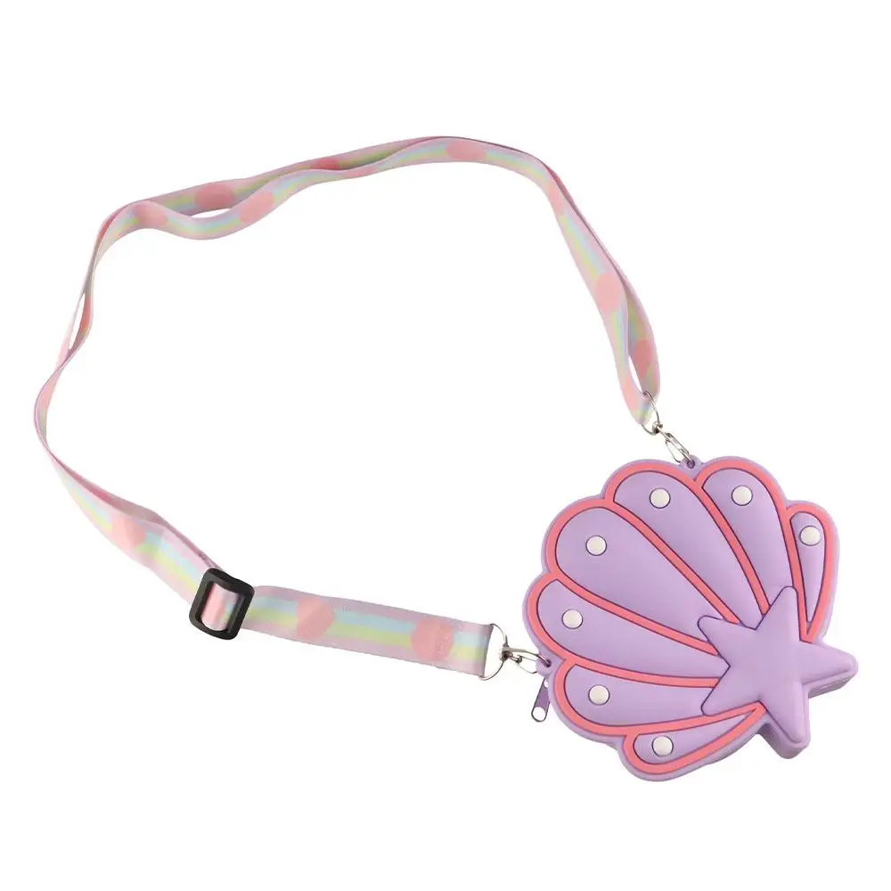 Water-proof Silicone Shell Bags Soft Lightweight Seashell Crossbody Pouch Adjustable Strap Children Gift Shell Coin Purse Travel