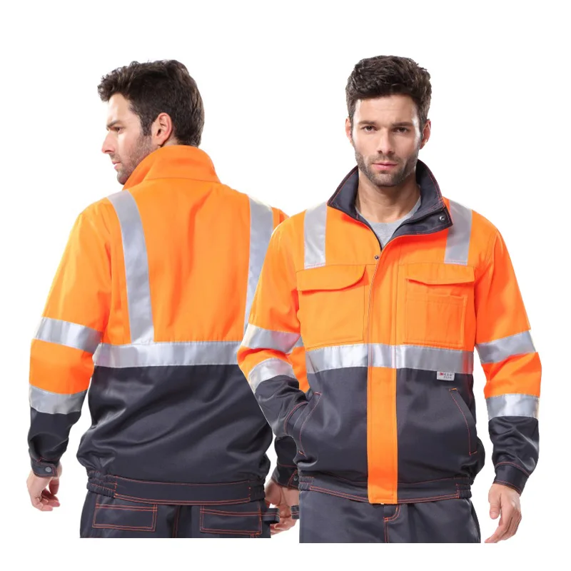 Work Suit for Mechanic Safety Jacket Reflective and Safety Pants for Work Multi Pockets Work Clothes for Men Workwear