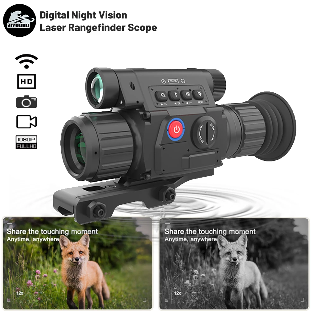 

NV009A LRF Clip-on Digital Aim Sight Night Scope Ballistic Analyze Video Record Laser Rangefinder Hunting Night Vision Monocular