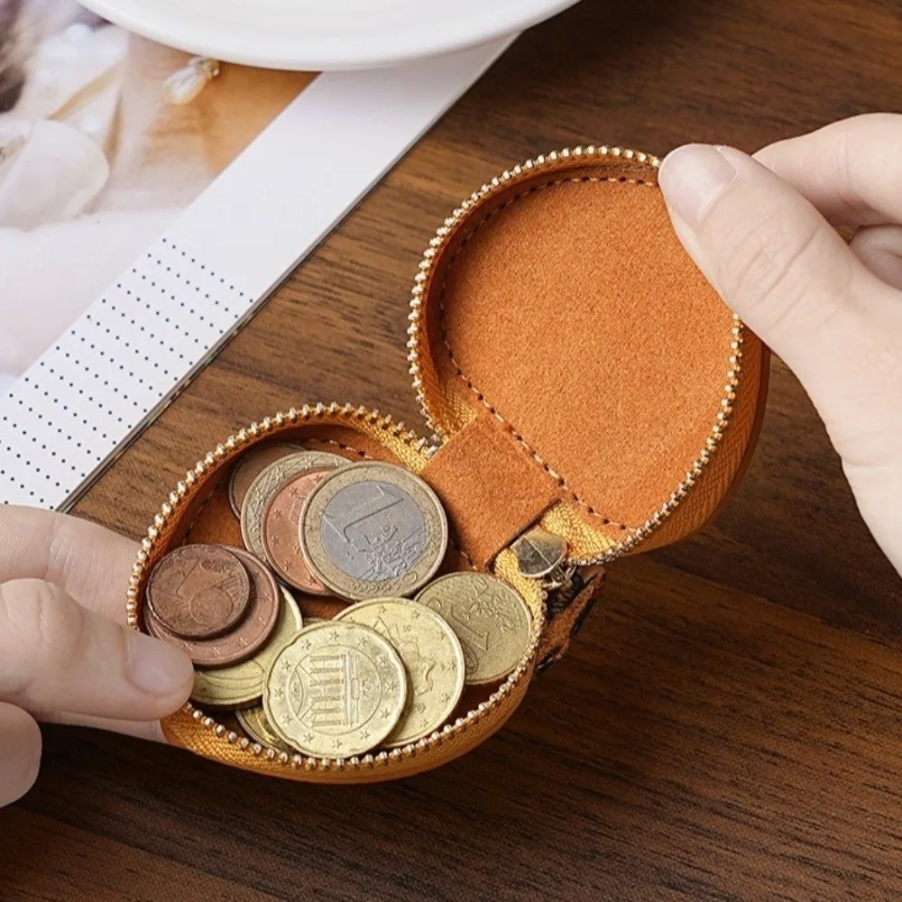 Poetable Zipper Mini Coin Purse Jewelry Decoration Leopard Print Zipper Handbag PU Leather Pendant Keychain Women