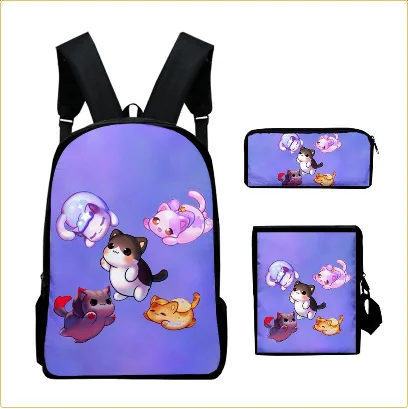 Classic Popular Trendy aphmau 3D Print 3pcs/Set pupil School Bags Laptop Daypack Backpack Inclined shoulder bag Pencil Case