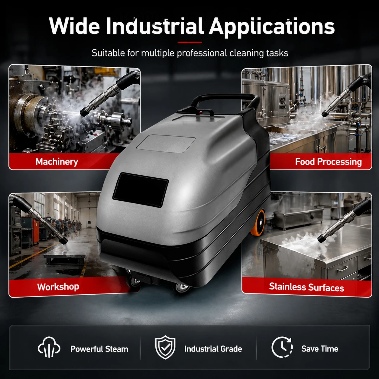 Electric New Heavy Duty Industrial High Pressure Cleaner Steam Cleaning Machine for Factory Equipment Maintenance