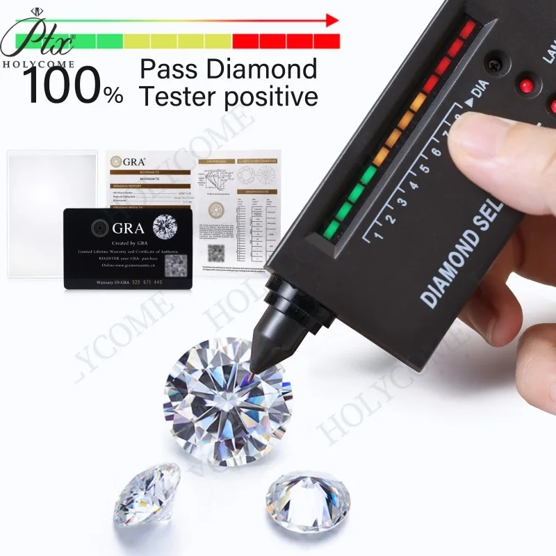 [ Super White ] Top Wholesale Full D Color 9MM 8Heart&8Arrow VVS1 GRA Round Moissanite Diamond Holycome Beads for Jewelry Making