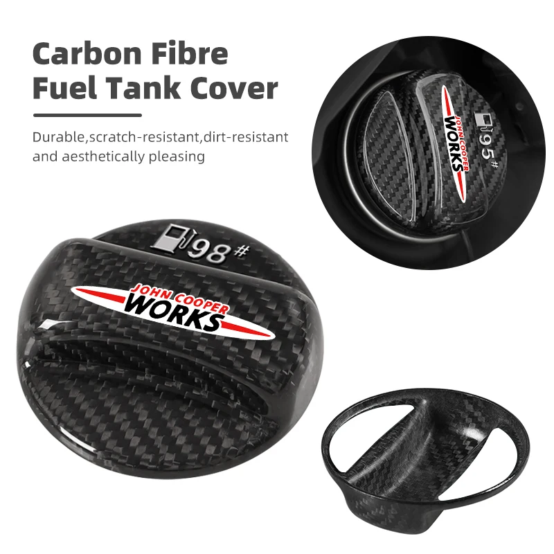 Car Carbon Fibre Fuel Tank Cap Interior Accessories For MINI WORKS Cooper R56 F50 F55 F56 R50 R53 R55 R57 R58 R59 R60 One JCW