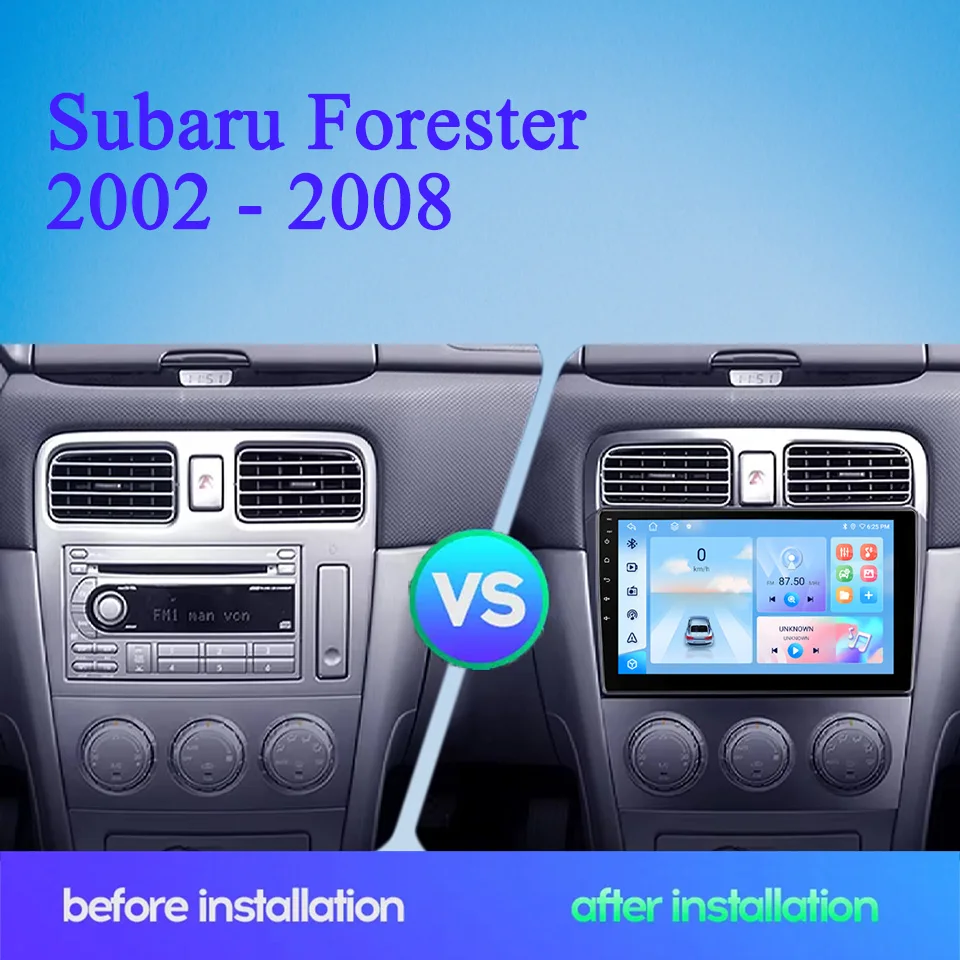For Subaru Forester 2002 2004 2006 2008 Car Radio Video Audio A/V Head Unit Tape Recorder PC Tablet Carplay Android Auto RDS DAB