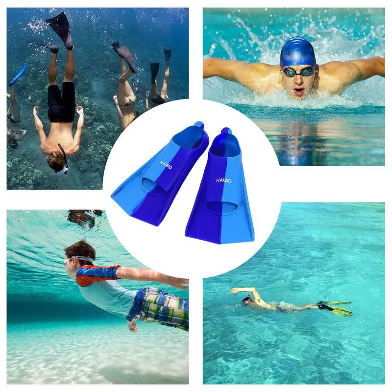 Flippers For Snorkeling Silicone Anti Slip Swim Fins With Drainage Holes Soft Swim Gear For Children & Adults Colorful Swimming