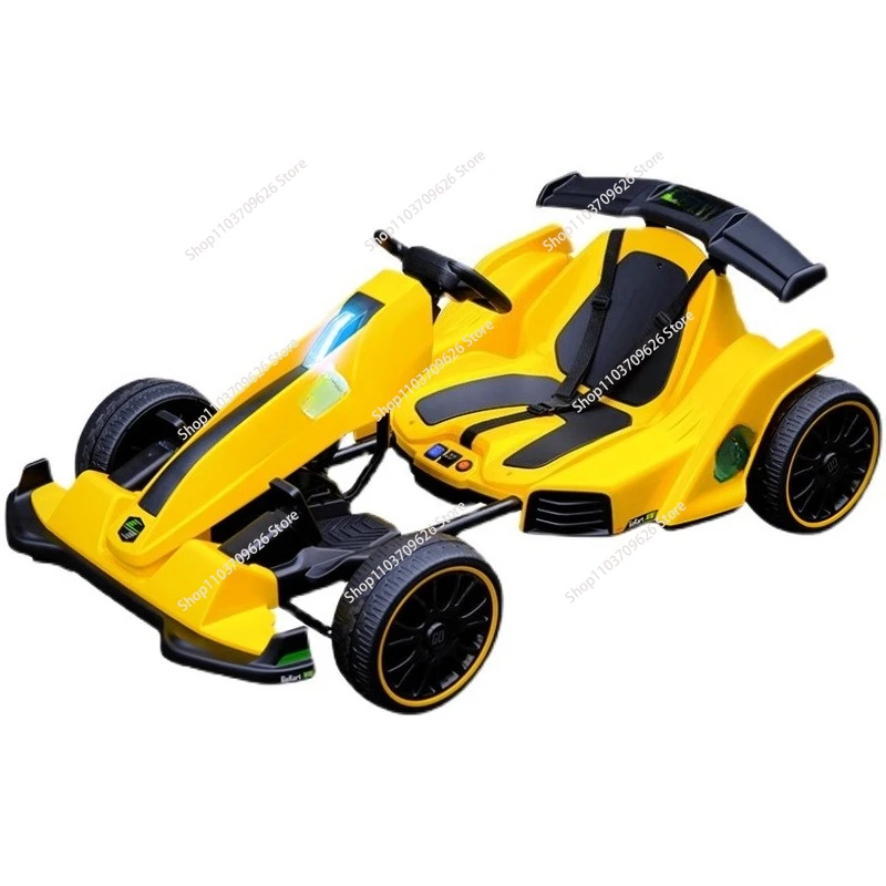 Gold Seller Kart children's electric car four-wheel balance car adult drift remote control car can sit in adult stroller