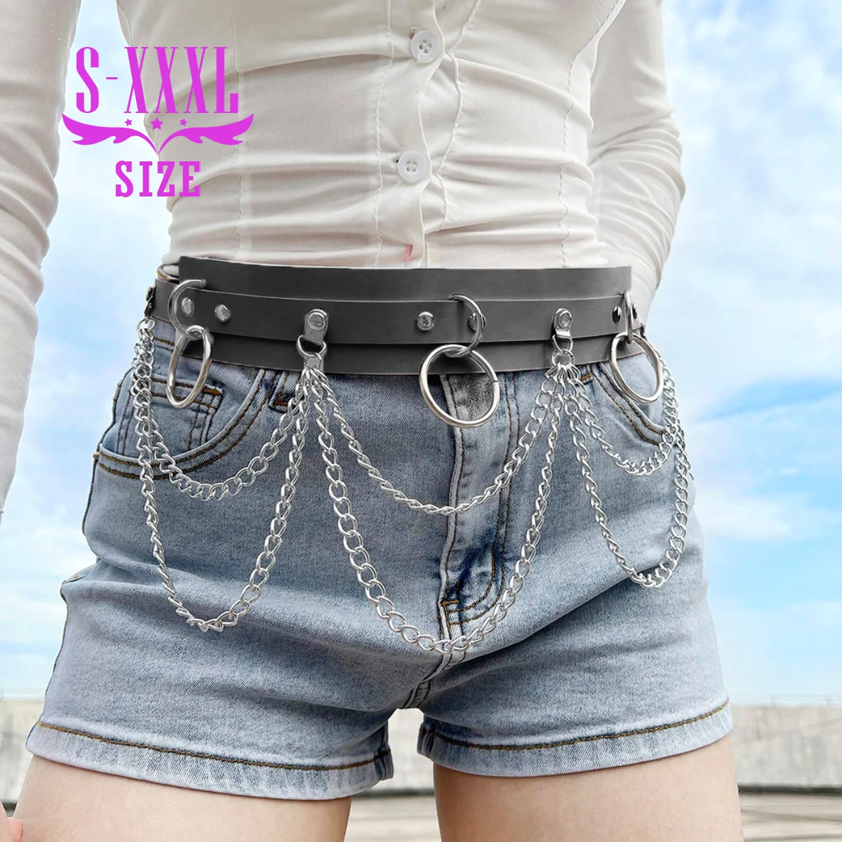 Street Fashion Rings - Women Punk Multi Chain O Ring