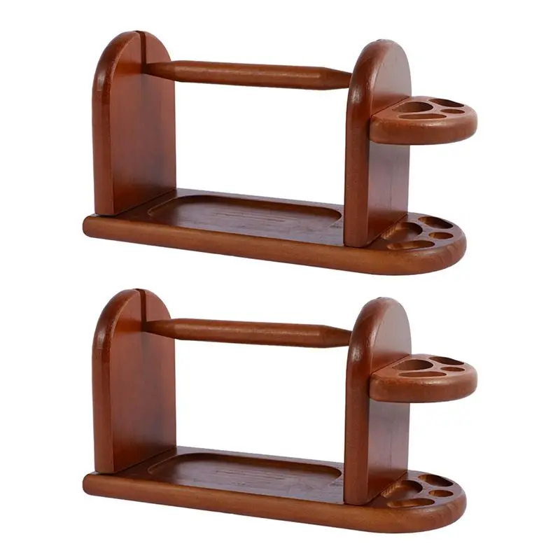 

ABMS-2X Wooden Yarn Holder For Knitting Crochet, Yarn Rack Stand With Slots, Horizontal Yarn Spinner