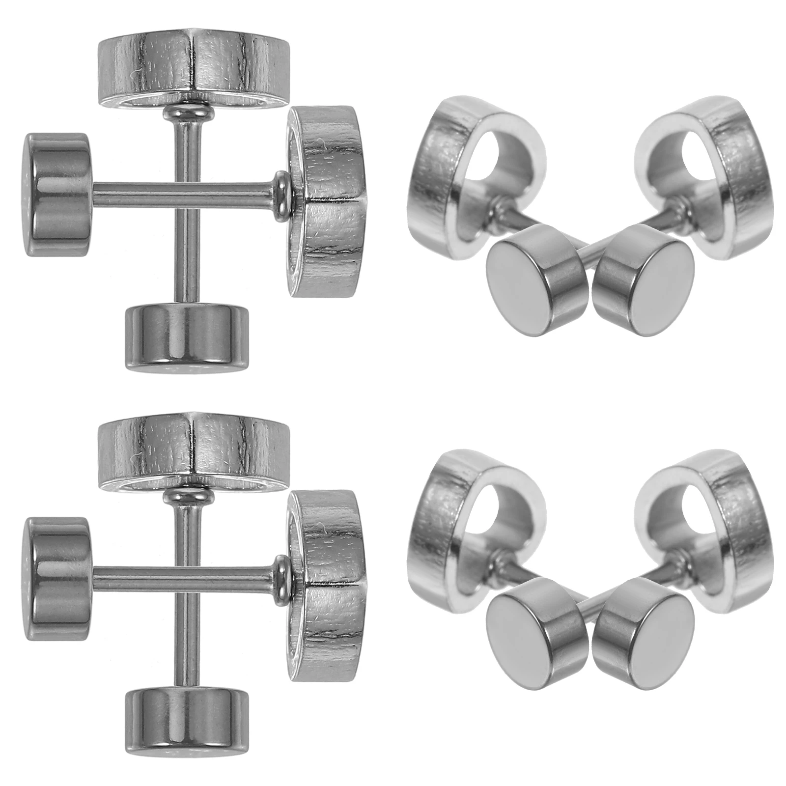 

8Pcs Stainless Steel Ball Stud Earrings Small Lightweight Comfortable for Women Casual Party Ear Jewelry Earrings