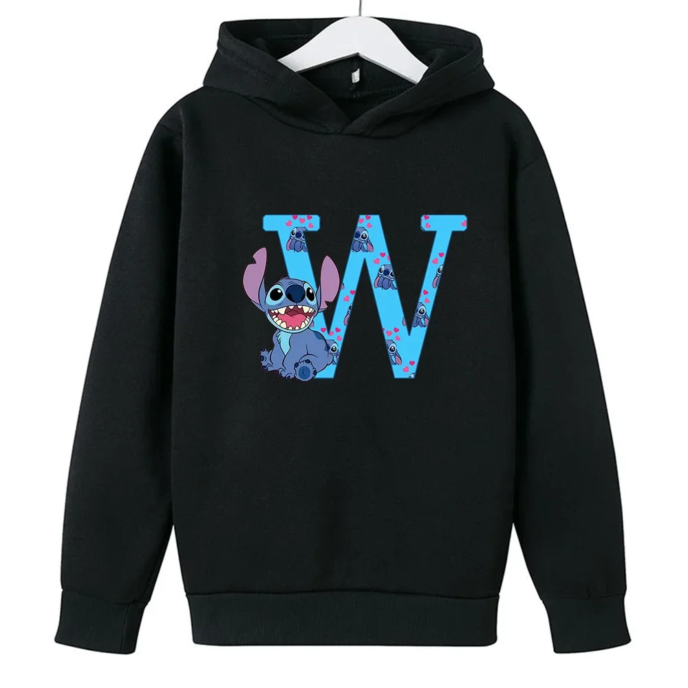 Kinderen Hoodies Stitch Letter Abcd Kawaii Mode Pullover Sweatshirt Anime Manga Cartoons Meisjes Jongen Kinderen Casual Kleding Tops