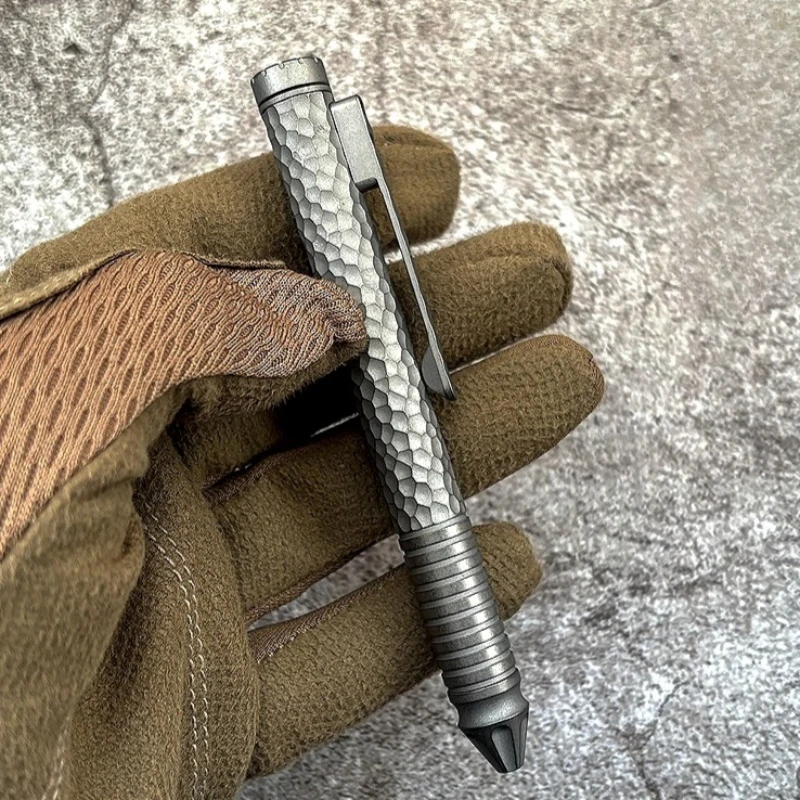 Pióro-roller ze stopu tytanu, mechaniczny slider do kart, fidget spinner EDC, zabawka sensoryczna do biura, redukująca stres.