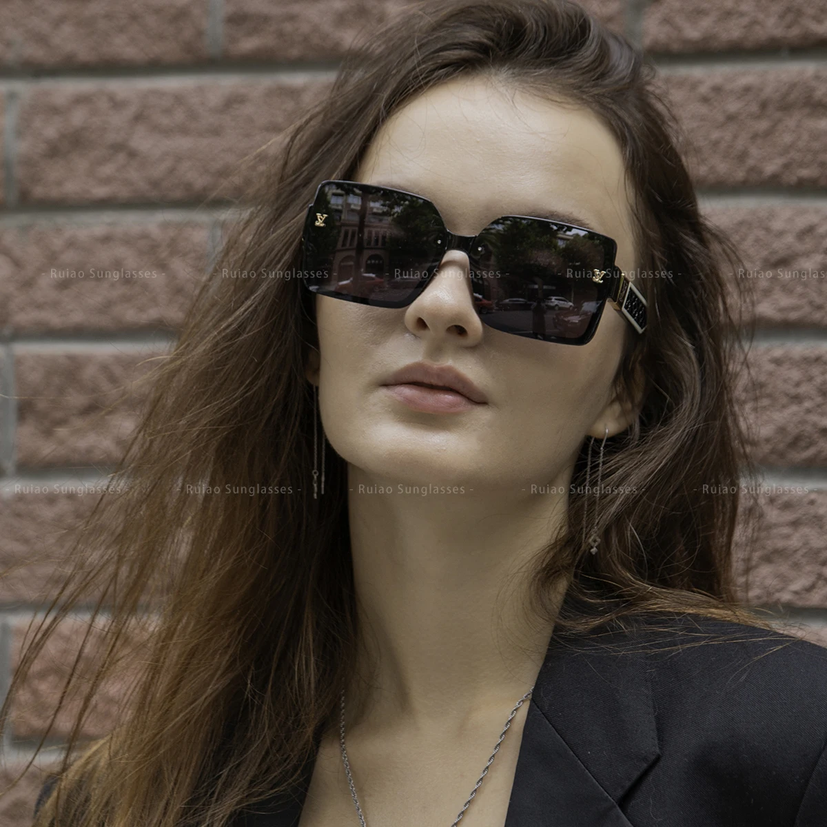 Gafas de sol grandes de diseñador cuadrado de lujo para mujer, gafas de marca 2024, gafas de sol retro para mujer, gafas de sol UV400