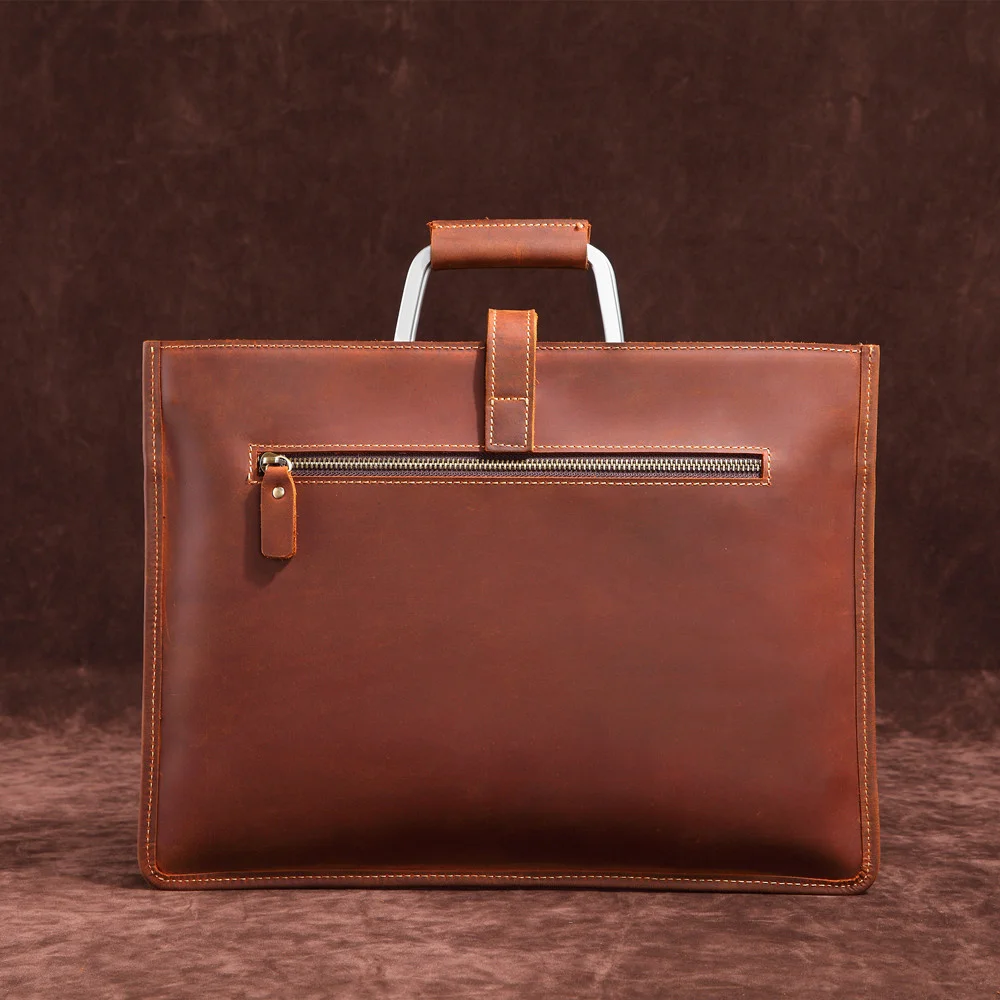 Business Thin Laptop Bag Men Genuine Leather Handbag Male office Documents Messenger Vintage Boy Travel