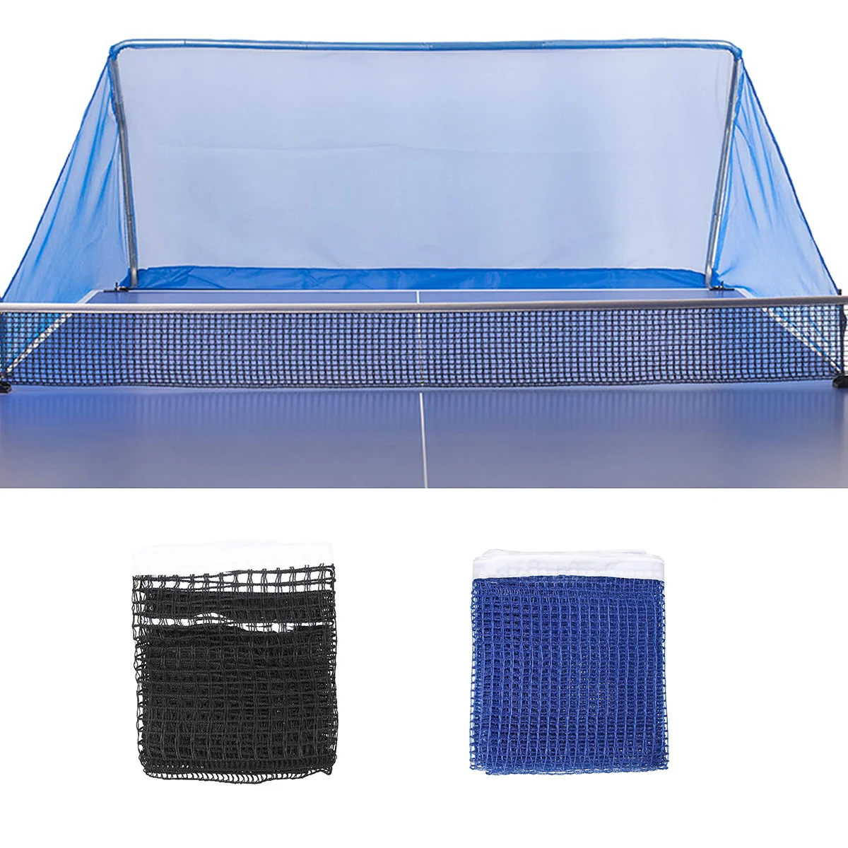 

2Pcs Table Tennis Replacement Net Nylon Pong Net Black Blue Lightweight Durable for Indoor Outdoor Training Competition