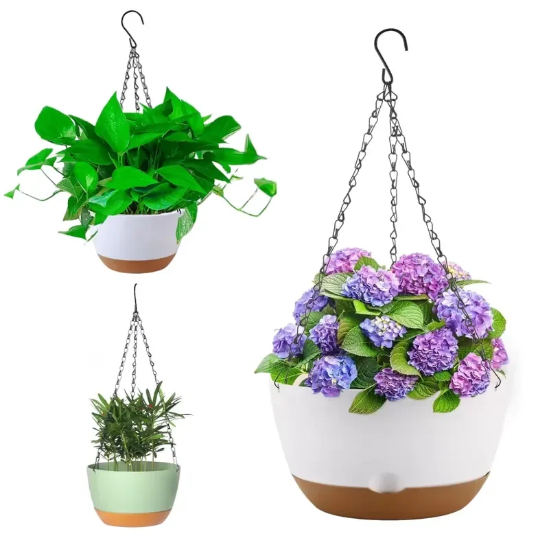 Hot Sale Hanging Flower Pot Home Decoration Plastic Basket Set
