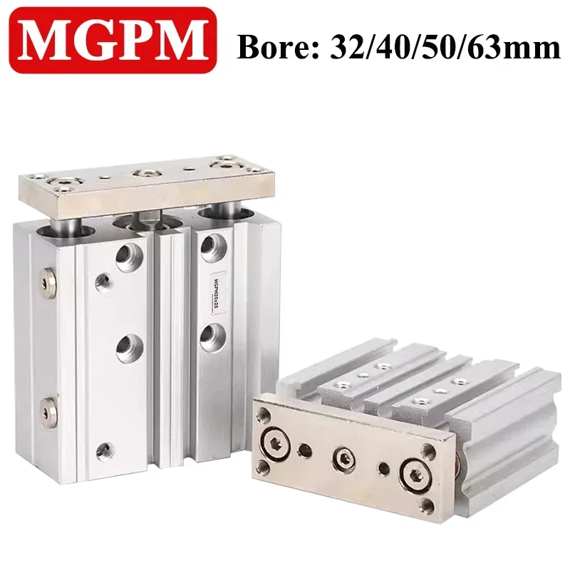 

Compact Pneumatic Air Cylinder MGPM32 MGPM40/50/63 Stroke 20-200 With Guide Rod Cylinder MGPM40-25 MGPM63-100