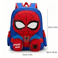 1Pc Mesuca 3D Little Spider Kids Backpack, Cartoon Supes Kindergarten School Bag, Boys Light‑Weight Oxford Cloth Shoulder Bookbag With Small Coin Pouches, Children Daily Travel Backpack Gift 3