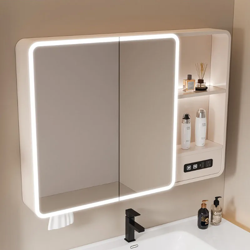 Modern Decorations Bathroom Cabinet Organizer Mirror Makeup Storage Cupboard Accessories Shelves Archivadores Salon Furniture view 4