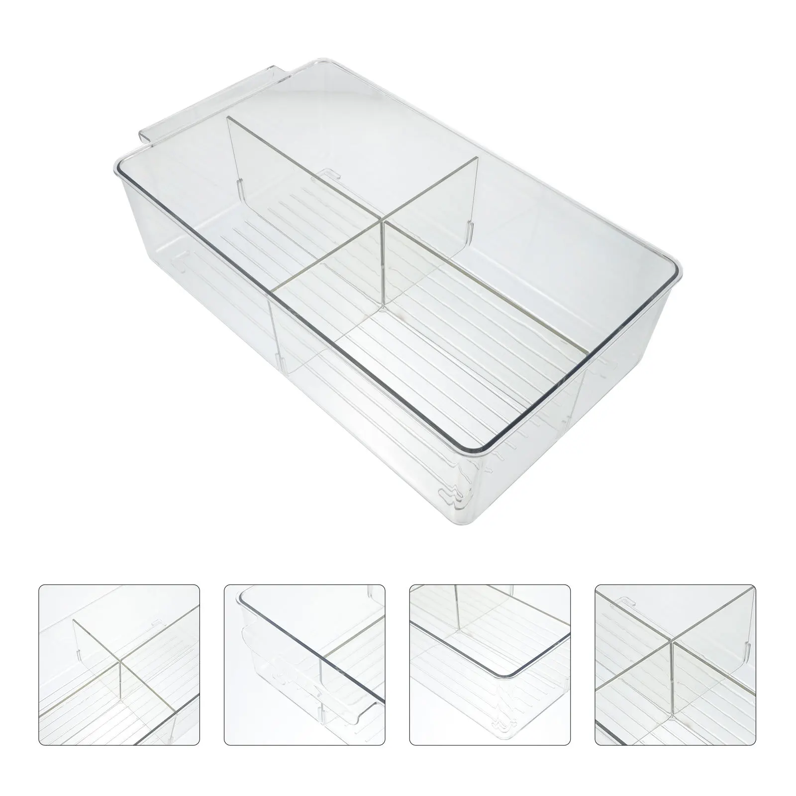 

Refrigerator Food Storage Box Crossing Compartment Design Multipurpose Fresh Keeping Container Separate Storage Bin for Fruits