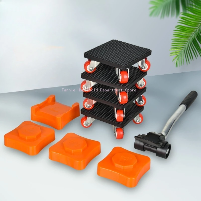 9Pcs/set  Professional Furniture Lift Mover Tool  880LBS 360° Rotatable Heavy Stuffs Transport Lifter Wheeled Mover Roller