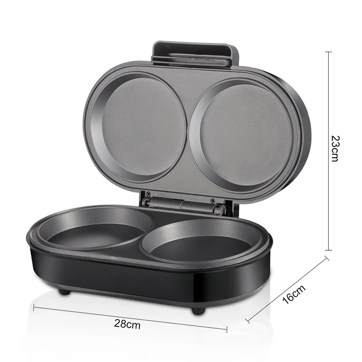 Double Mini Omelet Maker Round Non-Stick Grids Makes 2 Personalized Individual Breakfast Chaffles & Hamburger EU