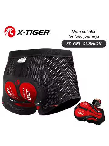 X-TIGER Men's Cycling Underwear Shorts 5D Gel Pad Breathable Non-Slip Bike Shorts Bike Underpant MTB Road Bike Riding Shorts