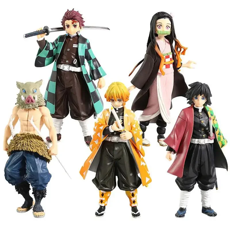 Demon Slayer Blade Anime Figure Tanjirou Nezuko Zenitsu Inosuke Manga Statue PVC Kimetsu no Yaiba Action Figure Model Toys Doll