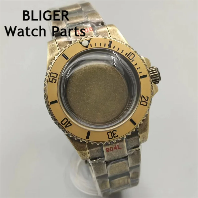 Imagem -03 - Bliger-sterile Relógio Dome e Sapphire Glass 40 mm Bronze Revestimento Dourado Nh35 Miyota9015 Movimento Pt5000 os Mais Recentes Estilos