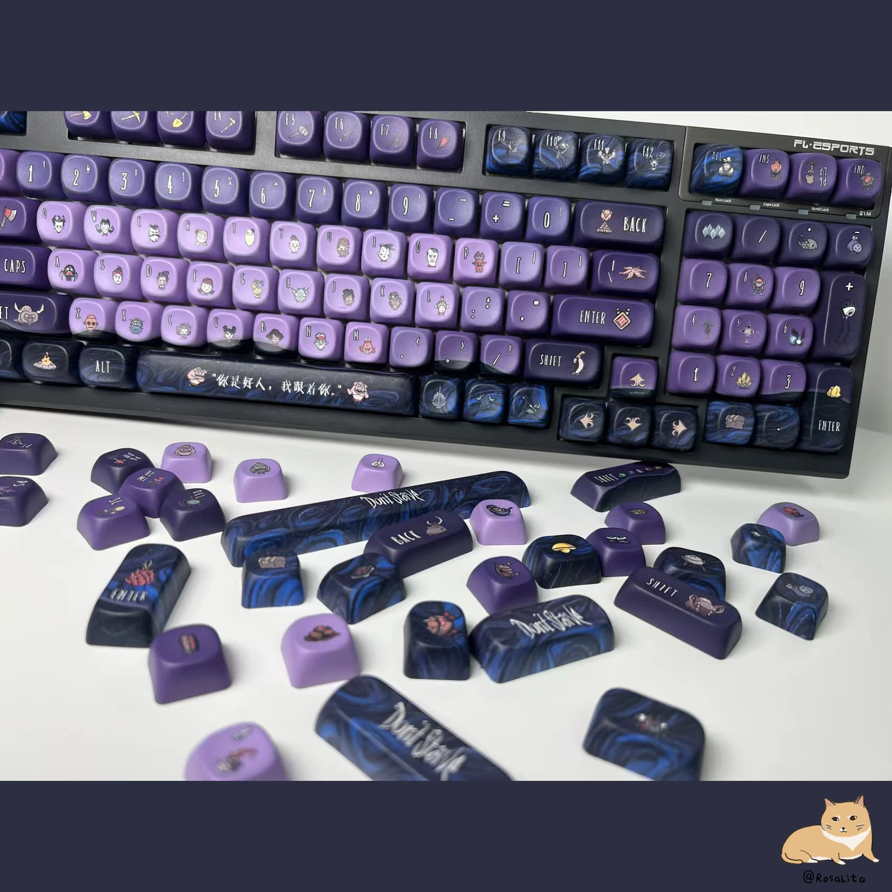 144 teclas não starve keycaps jogo personalizado moa altura pbt cinco lados sublimação quente original teclado mecânico teclas