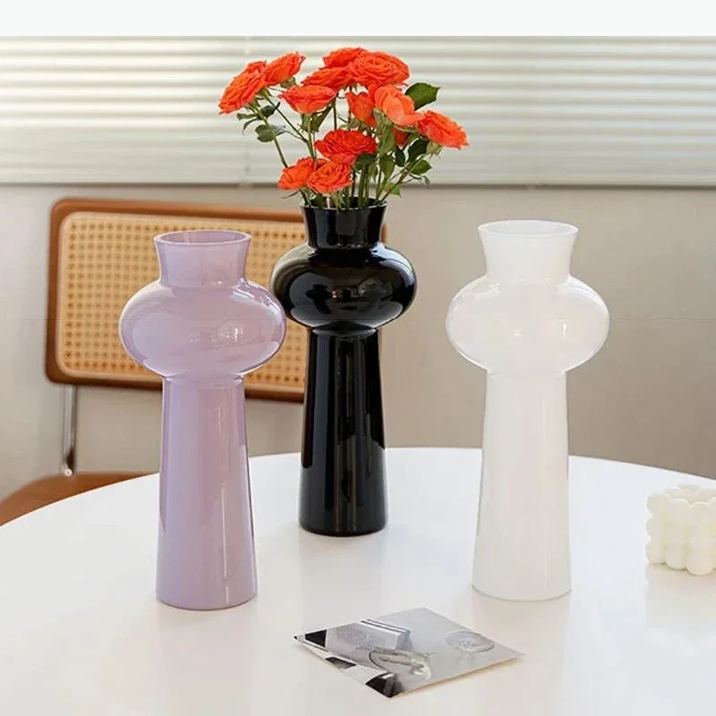 Irregular Flower Ware Flower Arrangement Hydroponic Vase Household Art Decoration Solid Retro Color Glass Vase Desktop