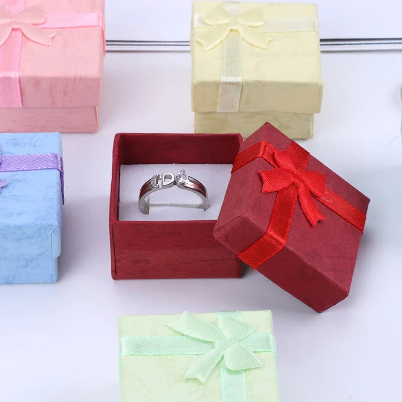 Wholesale 120Pcs Fashion Multi-color Jewelry Box Earrings Ring Packaging Box Jewelry Gift Holder 4*4*3CM