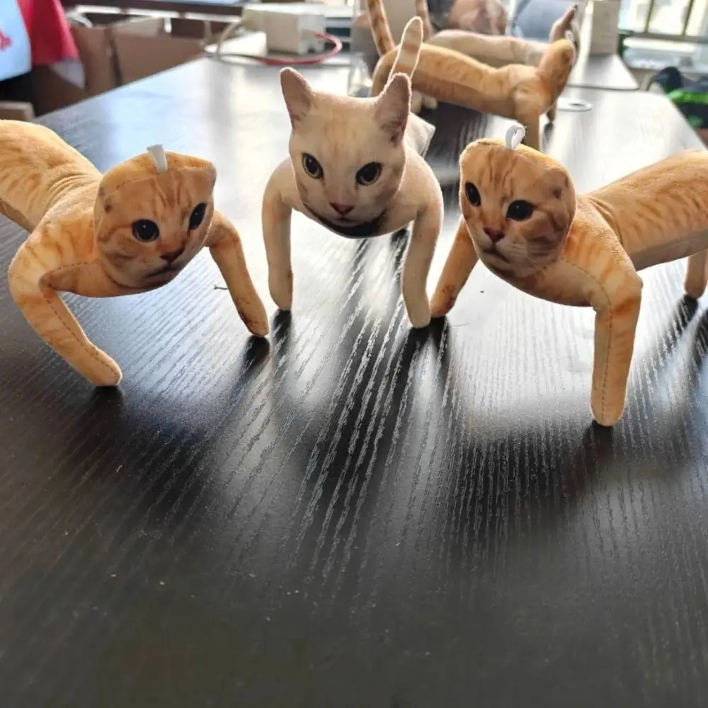 Kawaii Built in Skeleton Cat Plush Doll Animal Figure Cartoon Plush Cat Toy 28cm Simulated Funny Cat Toy Children