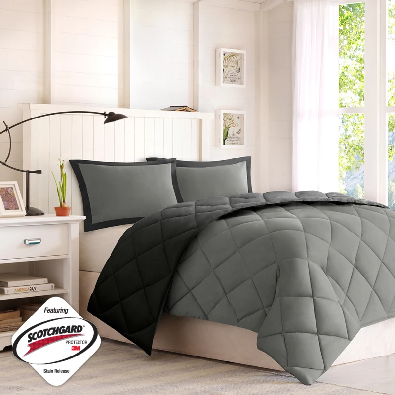 

3M Scotchgard Diamond Quilting Reversible Down Alternative Comforter Set