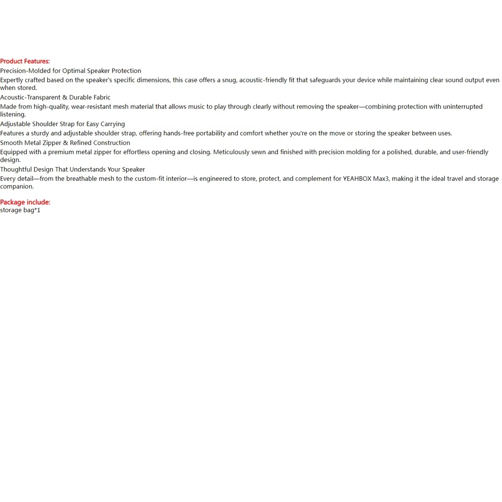 

Сумка-чехол для YEAHBOX Max3, беспроводные Bluetooth-совместимые тканевые чехлы, жесткий чехол для хранения, сумка для хранения, аксессуары для динамиков