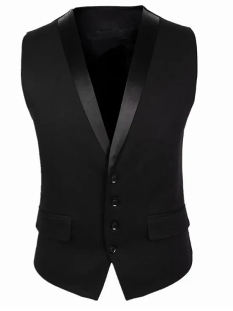 Chaleco de moda para hombre, traje ajustado informal sin mangas, chaqueta Formal de negocios, novedad